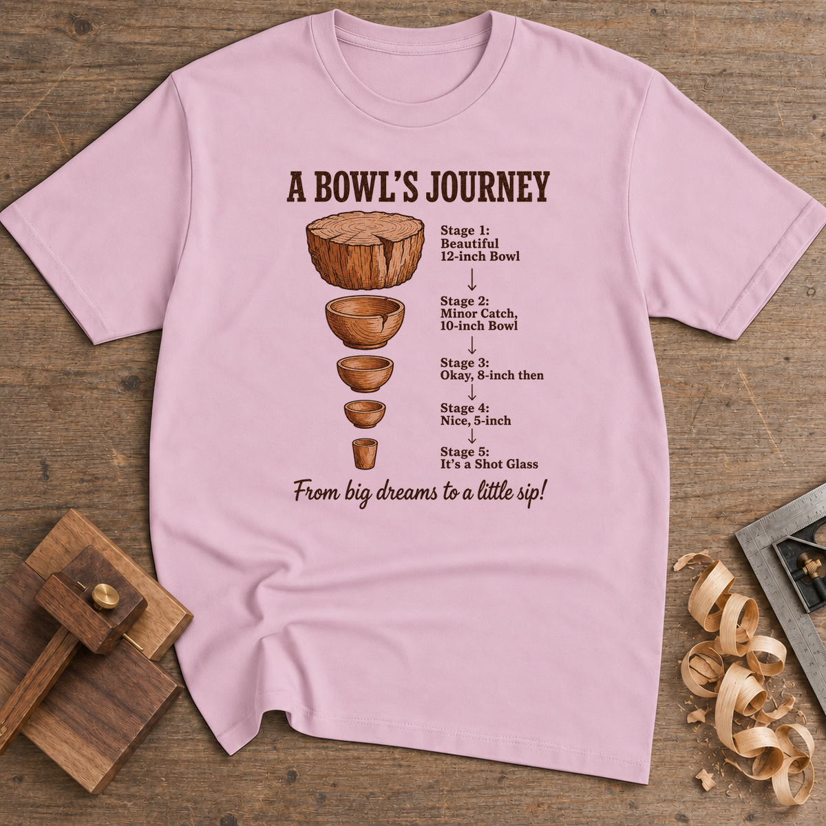 A Bowl's Journey T-Shirt — Light Pink