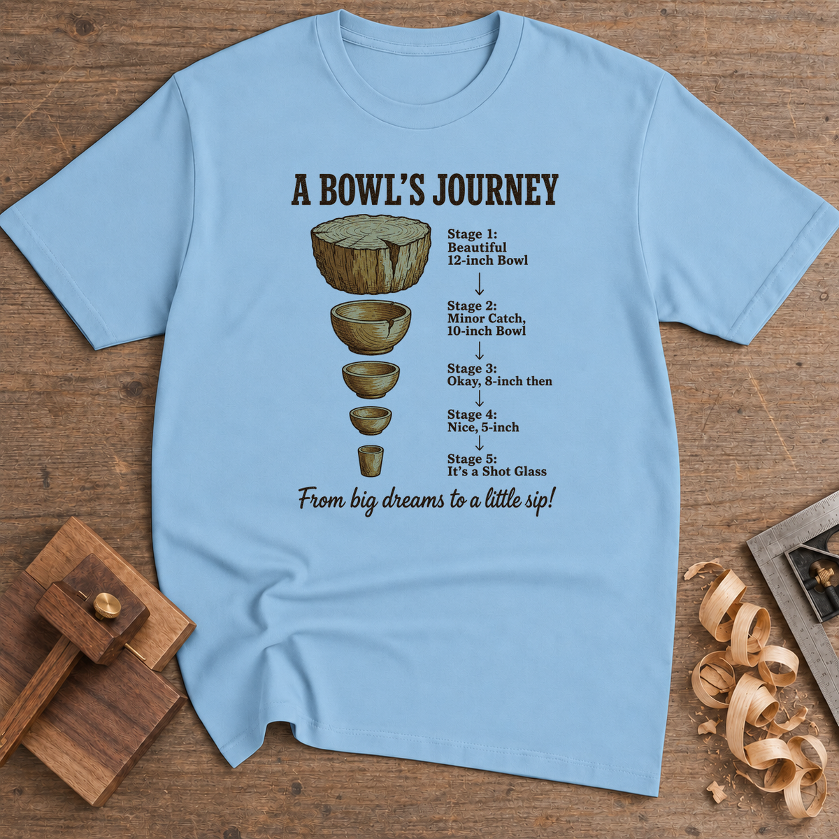 A Bowl's Journey T-Shirt — Light Blue