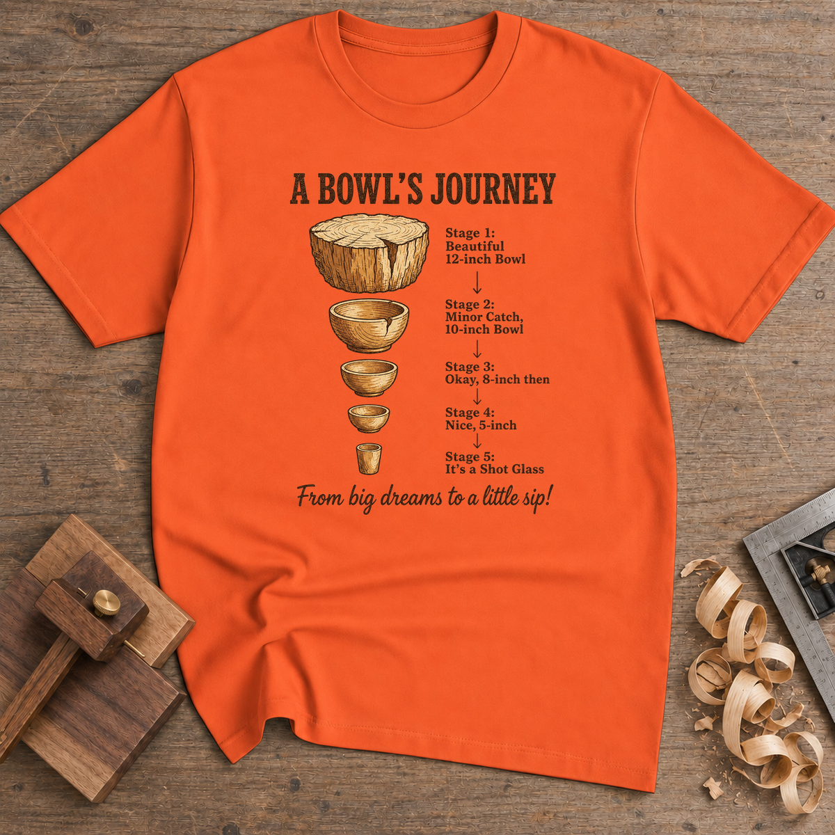 A Bowl's Journey T-Shirt — Orange