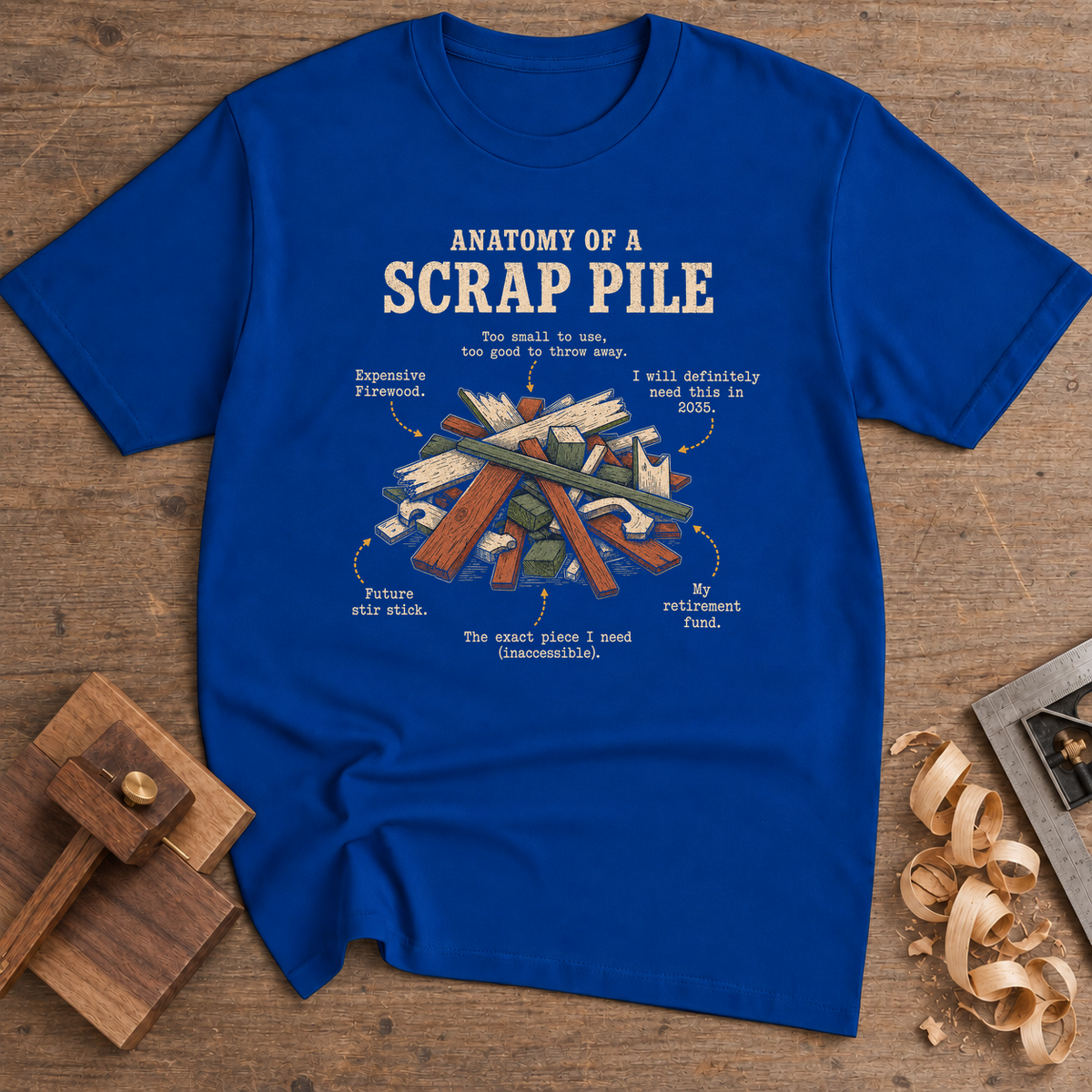 Anatomy of a Scrap Pile T-Shirt — Royal