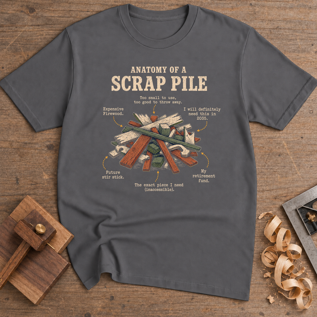 Anatomy of a Scrap Pile T-Shirt — Charcoal