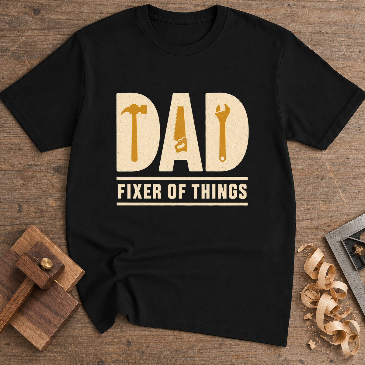 Dad Fixer of Things T-Shirt — Black