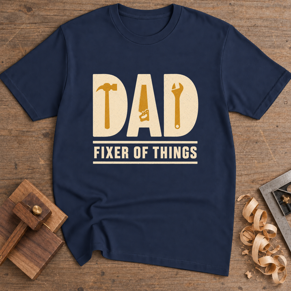 Dad Fixer of Things T-Shirt — Navy