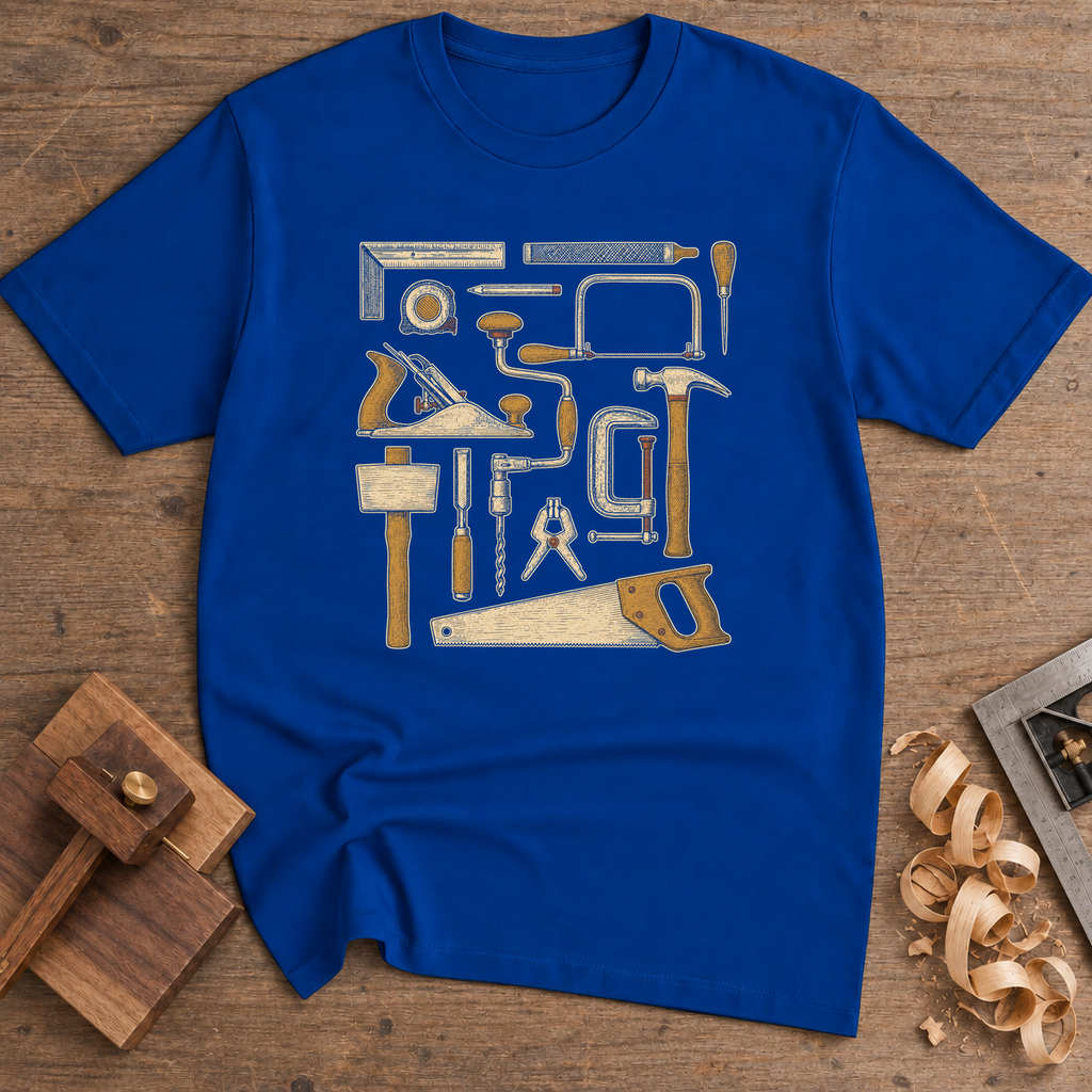 Essential Woodworking Tools T-Shirt — Royal