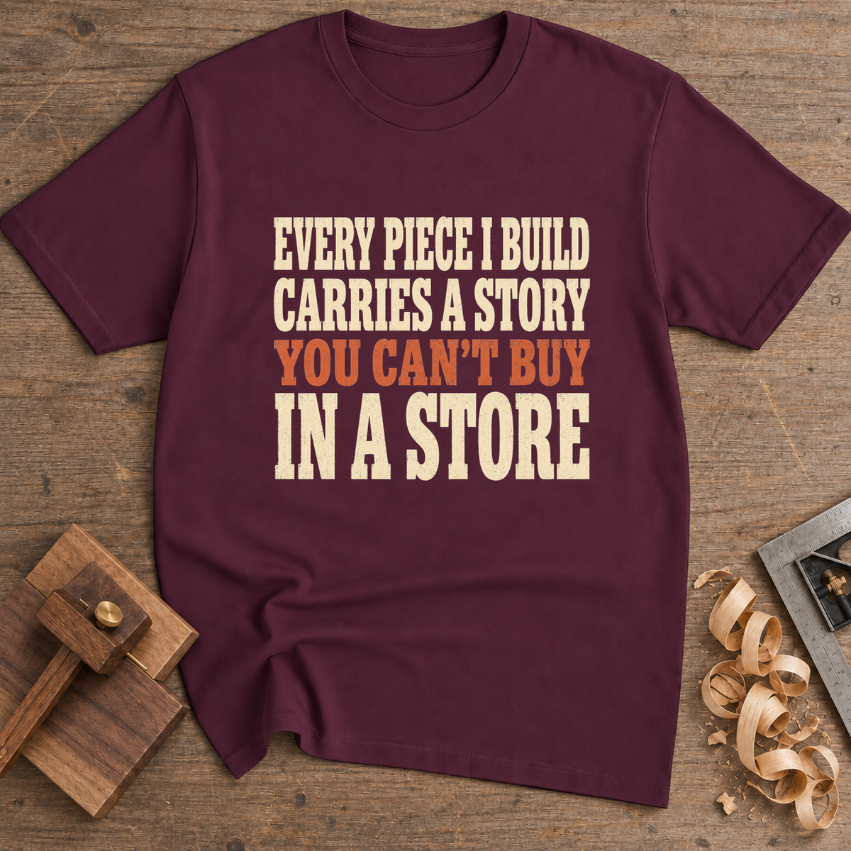 Every Piece I Build Carries a Story T-Shirt — Maroon