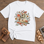 Floral Miter Saw T-Shirt — White