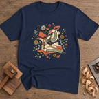 Floral Miter Saw T-Shirt — Navy