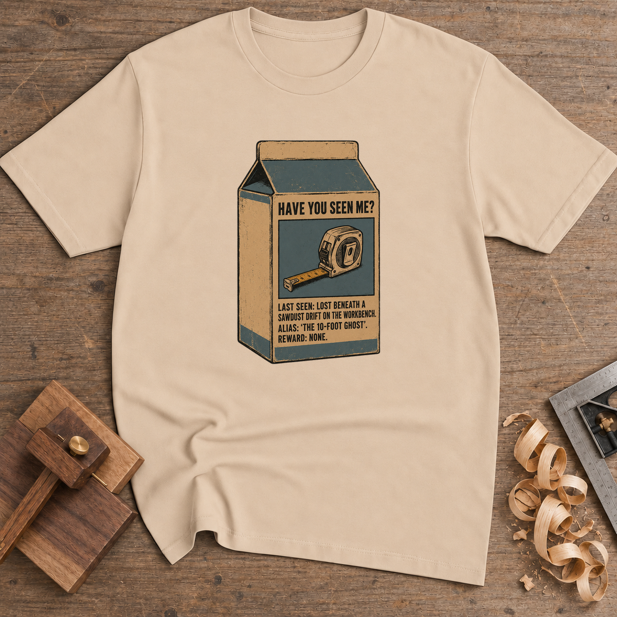 Have You Seen Me Tape Measure T-Shirt — Natural