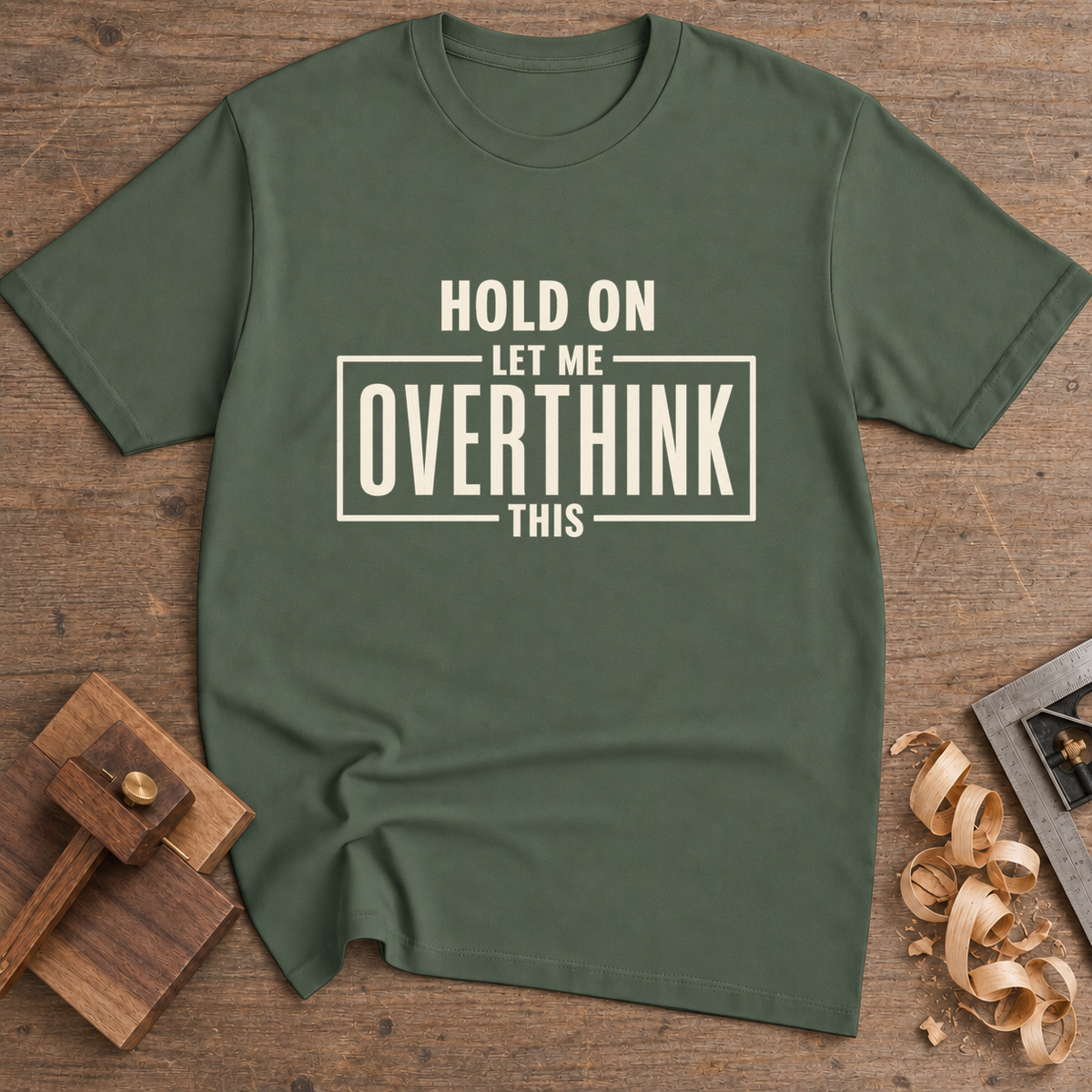 Hold On Let Me Overthink This T-Shirt — Military Green
