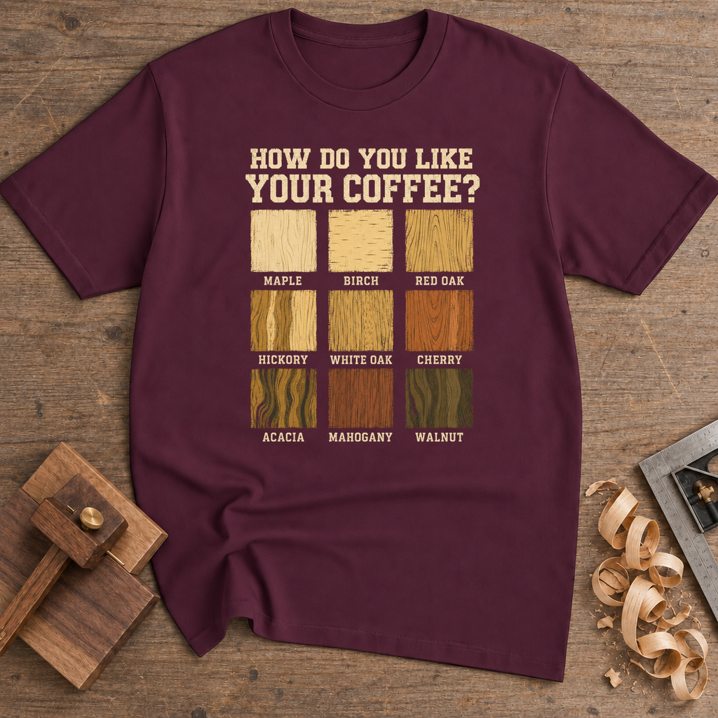 How Do You Like Your Coffee T-Shirt — Maroon