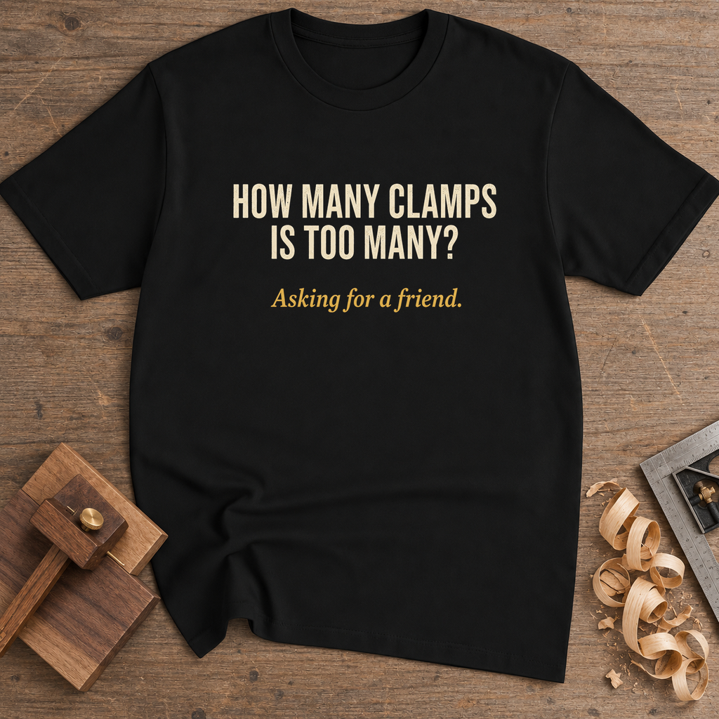 How Many Clamps Is Too Many T-Shirt — Black