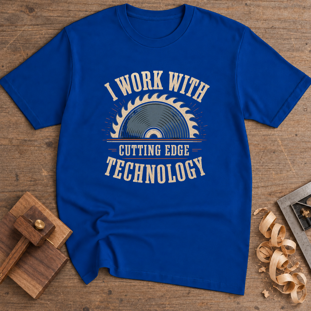 I Work With Cutting Edge Technology T-Shirt — Royal