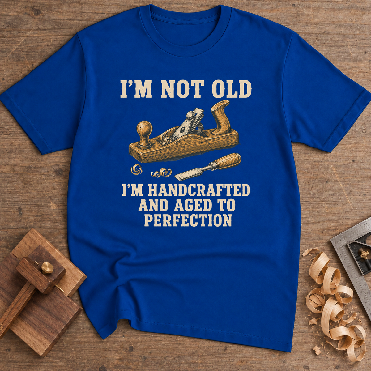 I'm Not Old Handcrafted and Aged to Perfection T-Shirt — Royal