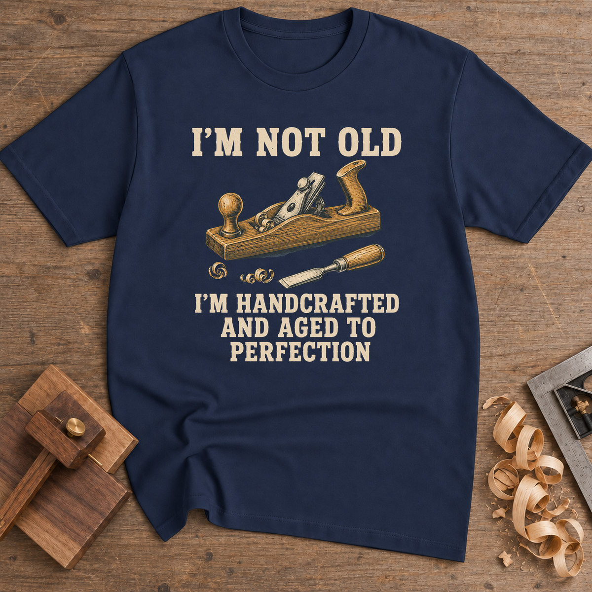 I'm Not Old Handcrafted and Aged to Perfection T-Shirt — Navy