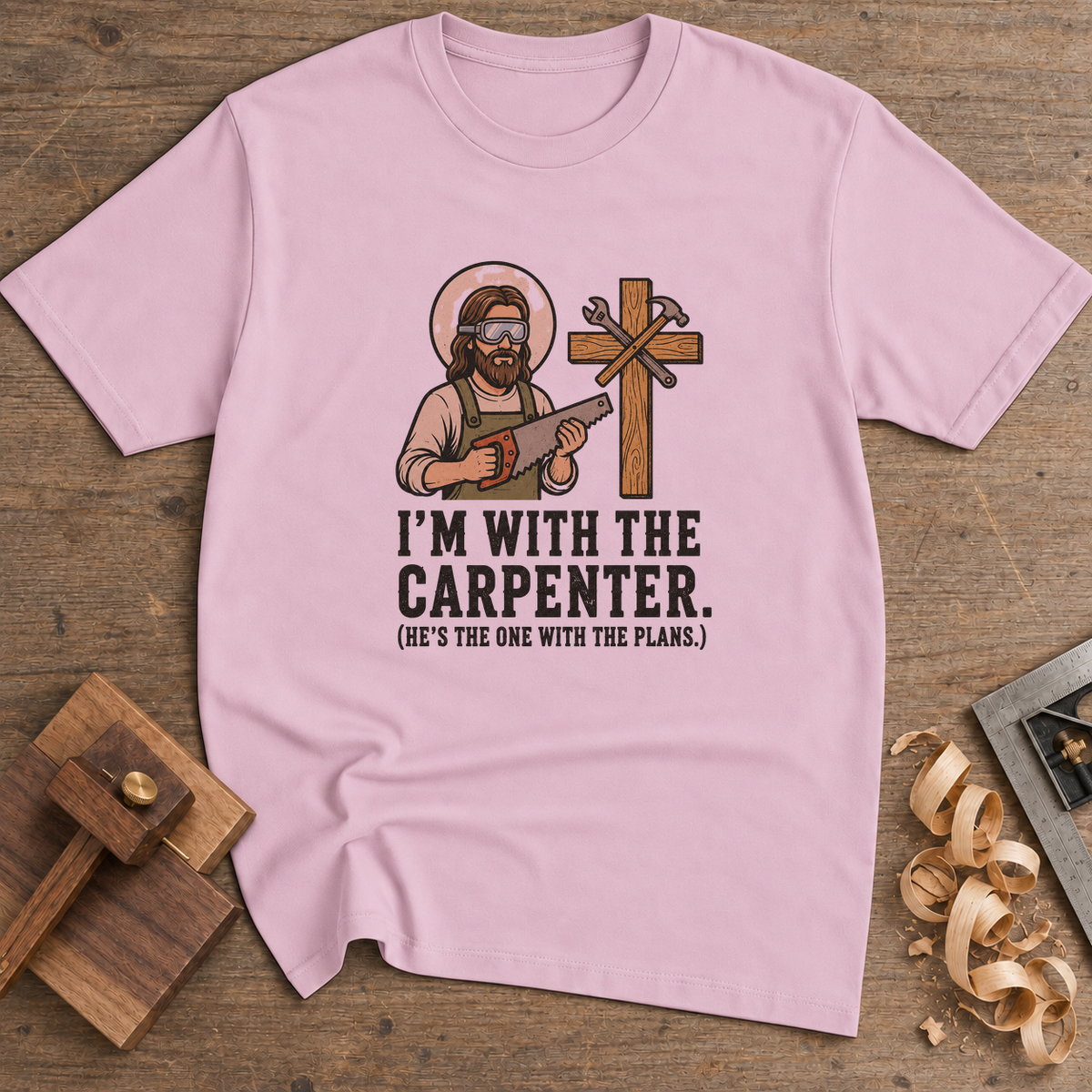 I'm With the Carpenter T-Shirt — Light Pink