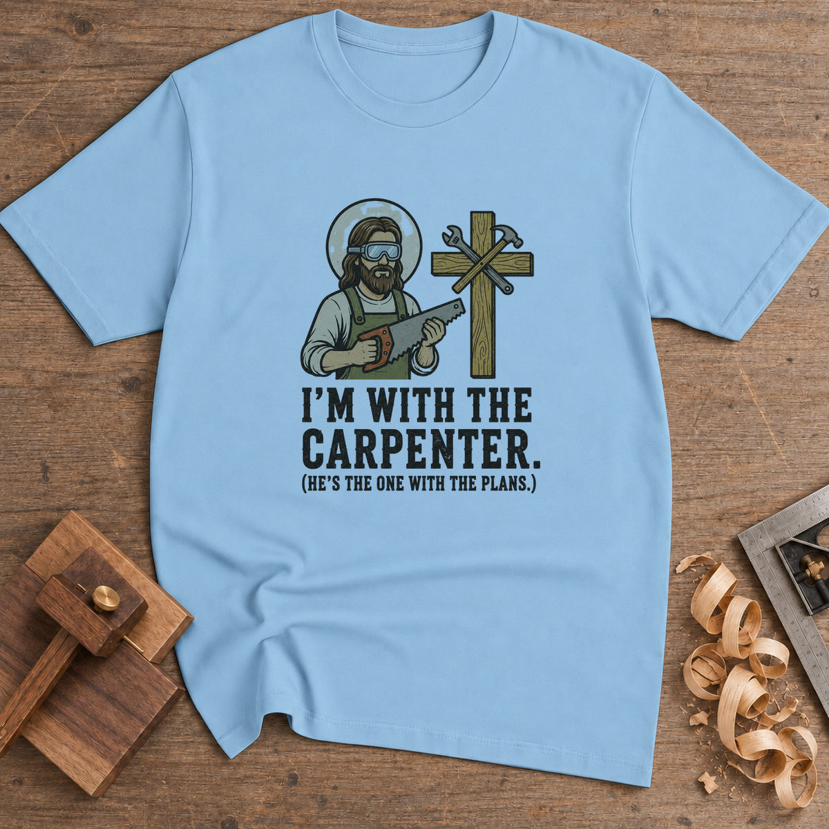 I'm With the Carpenter T-Shirt — Light Blue