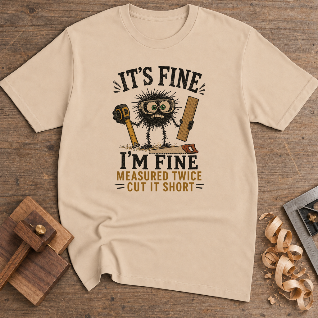 It's Fine Measured Twice Cut It Short T-Shirt — Natural