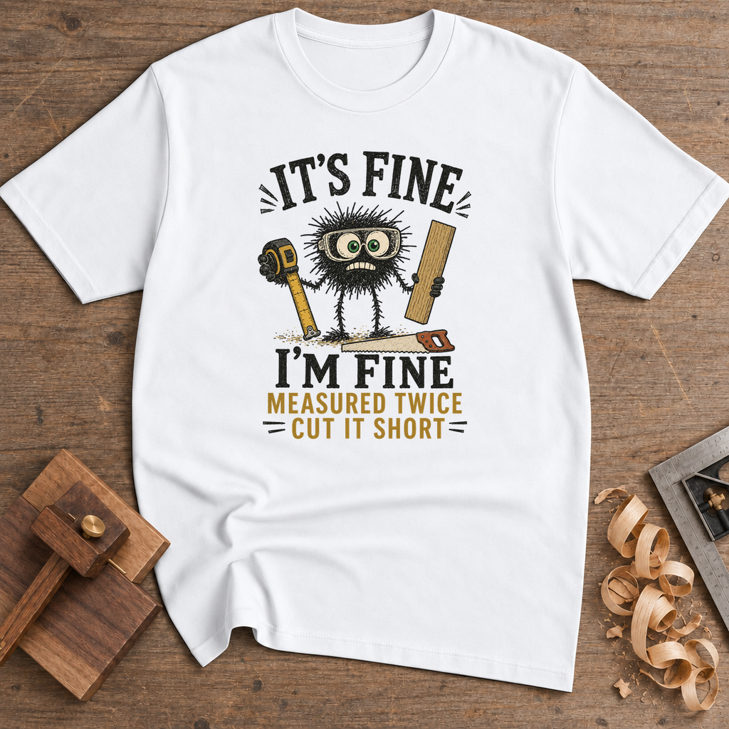 It's Fine Measured Twice Cut It Short T-Shirt — White