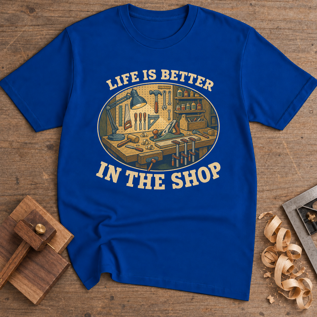 Life Is Better in the Shop T-Shirt — Royal