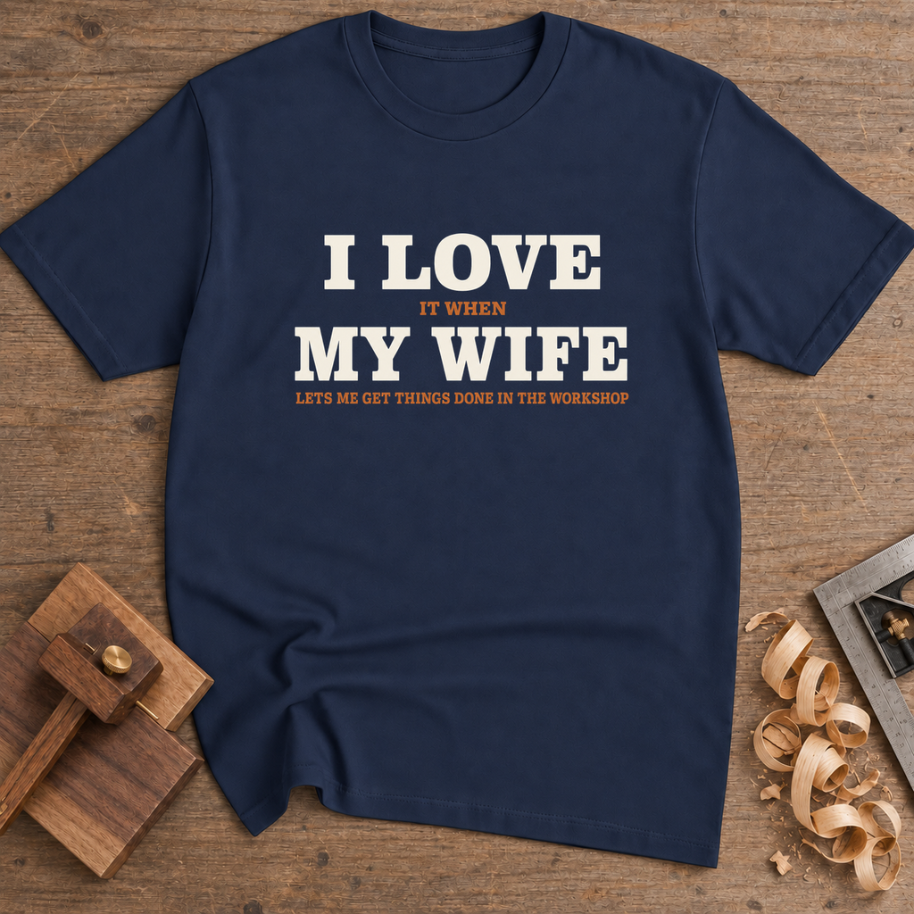 Love My Wife T-Shirt — Navy