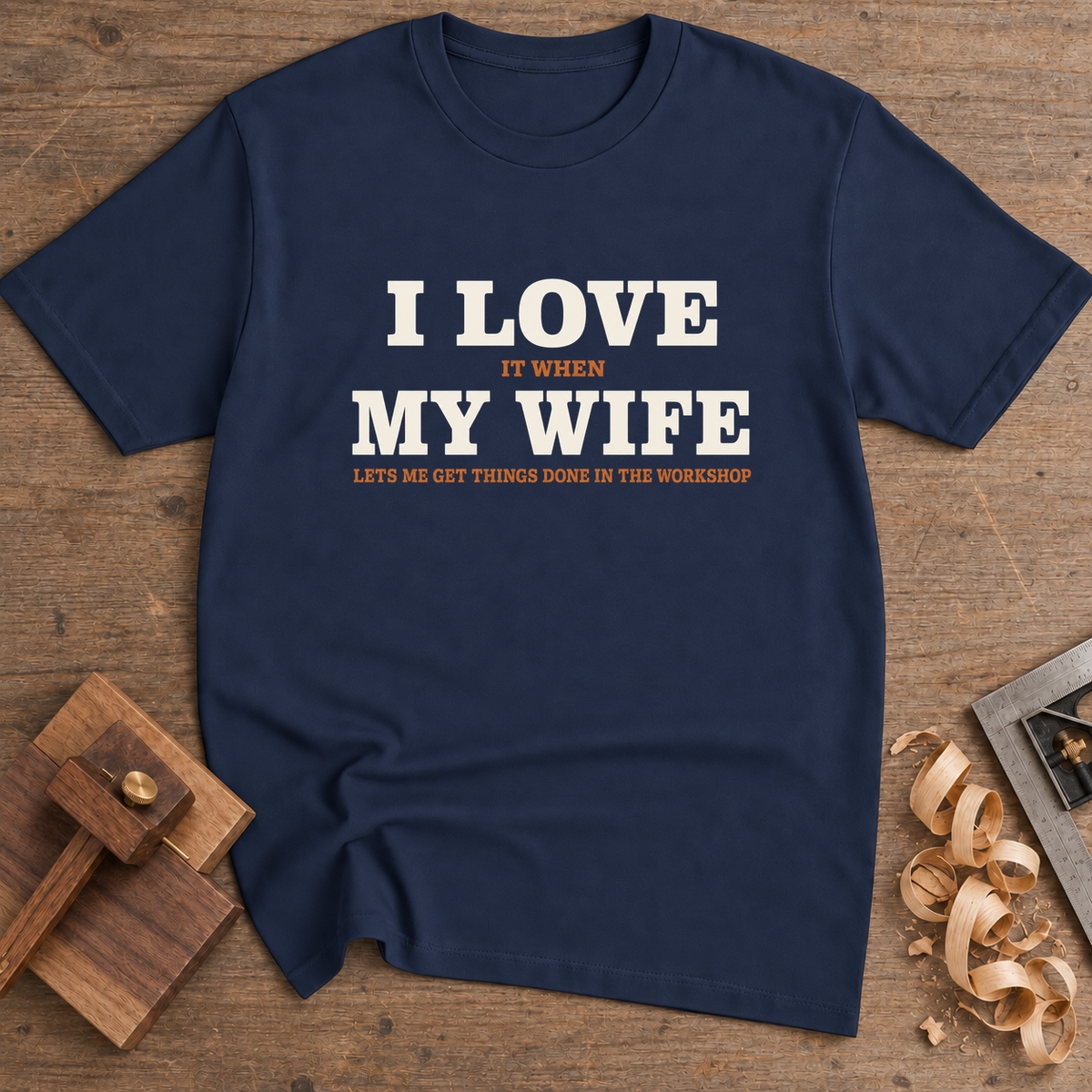 Love My Wife T-Shirt — Navy