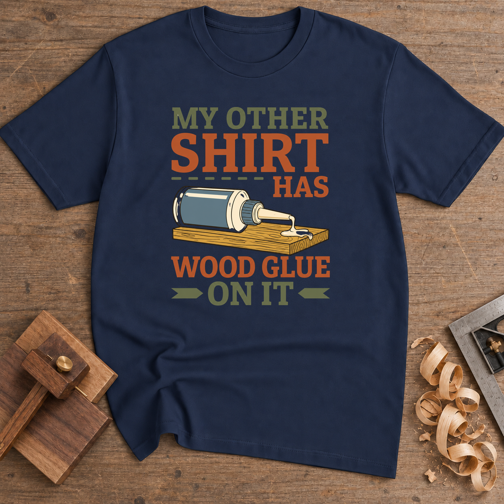 My Other Shirt Has Wood Glue on It T-Shirt — Navy