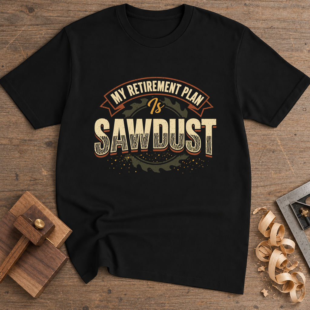 My Retirement Plan Is Sawdust T-Shirt — Black