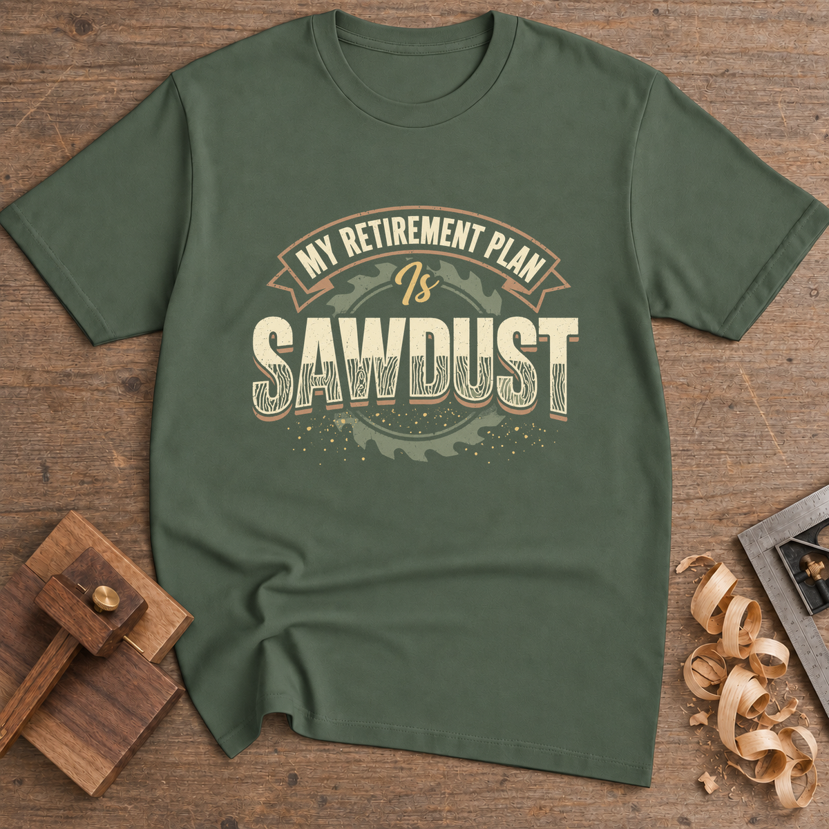 My Retirement Plan Is Sawdust T-Shirt — Military Green