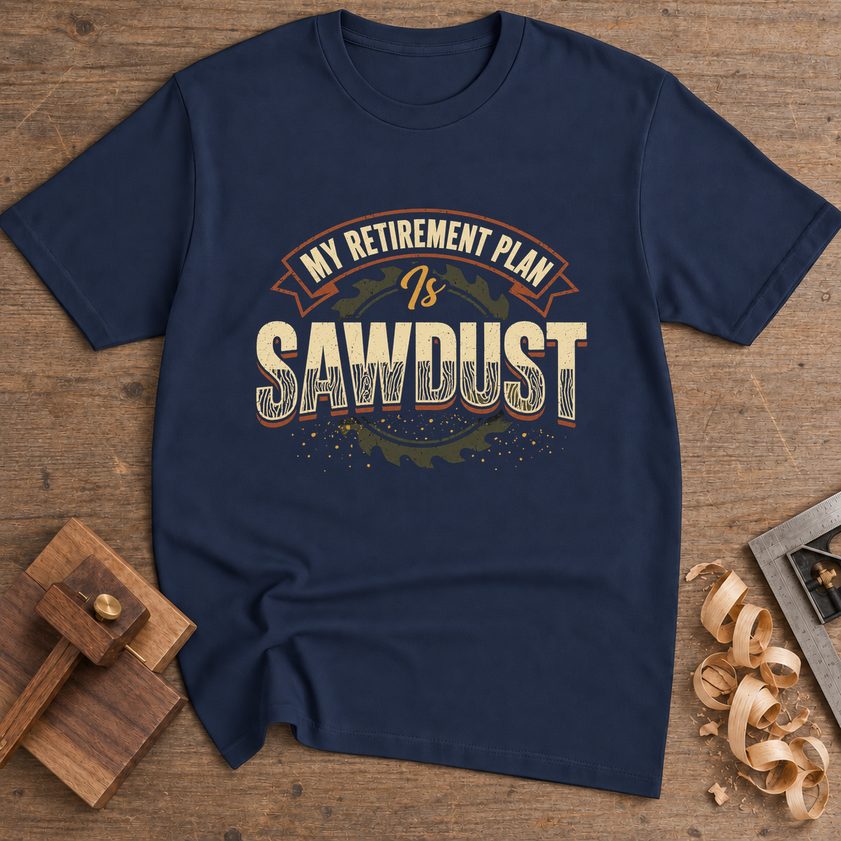 My Retirement Plan Is Sawdust T-Shirt — Navy