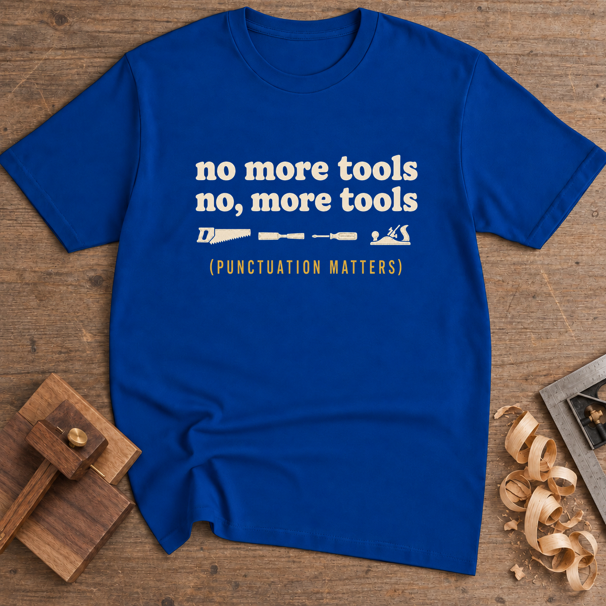 No More Tools Punctuation Matters T-Shirt — Royal