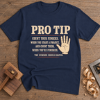Pro Tip Count Your Fingers T-Shirt — Navy