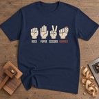 Rock Paper Scissors Hammer T-Shirt — Navy