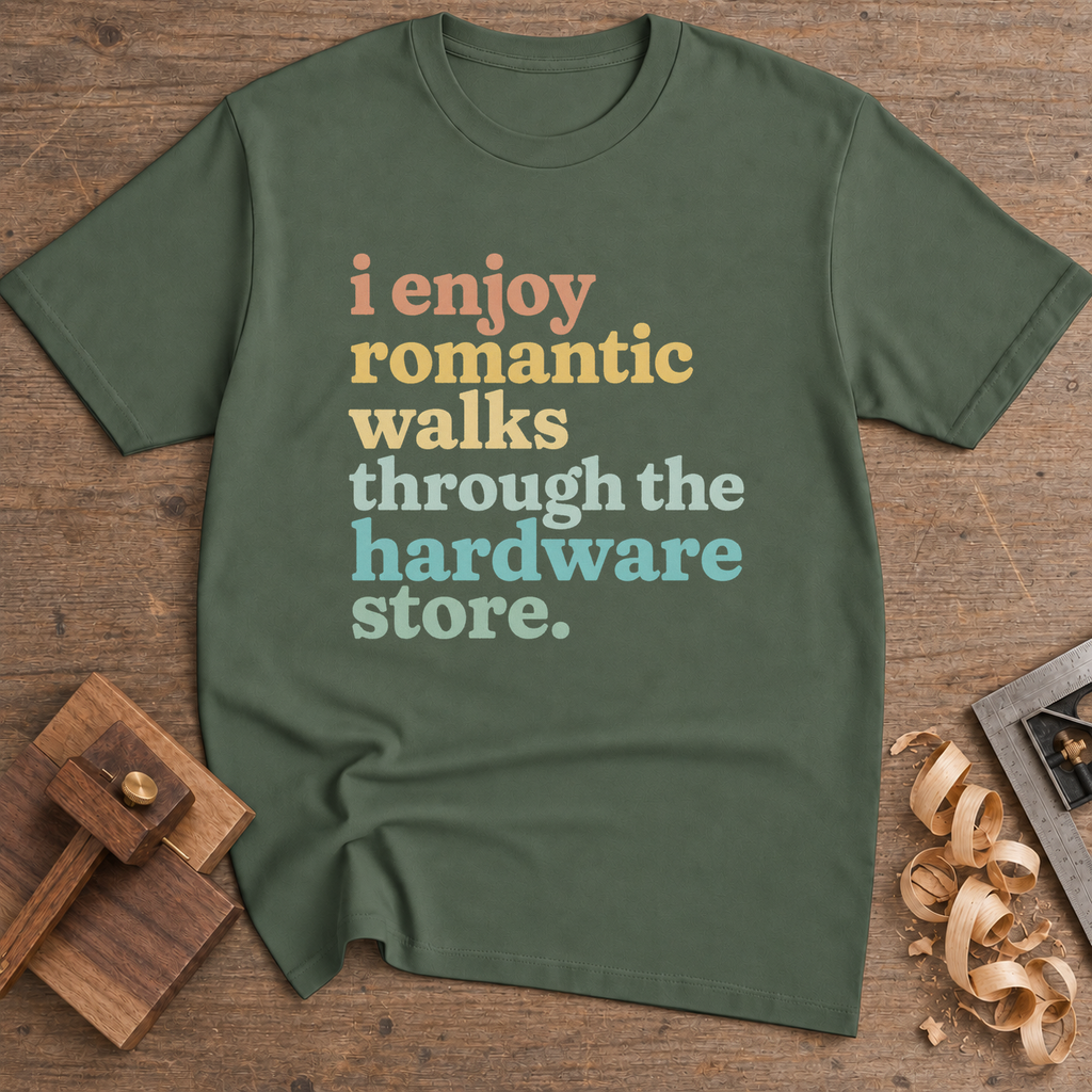 Romantic Walks Through the Hardware Store T-Shirt — Military Green