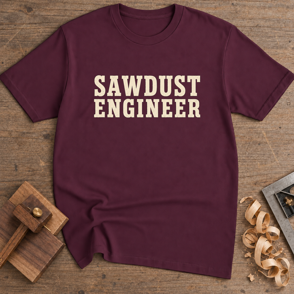Sawdust Engineer T-Shirt — Maroon