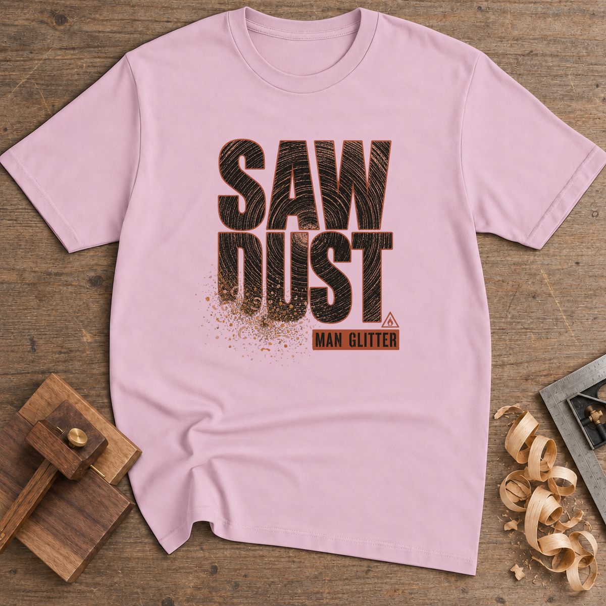 Sawdust Is Man Glitter T-Shirt — Light Pink