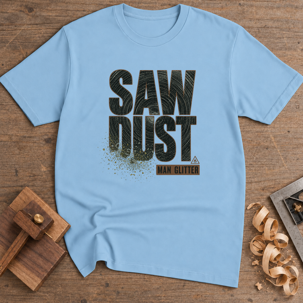 Sawdust Is Man Glitter T-Shirt — Light Blue