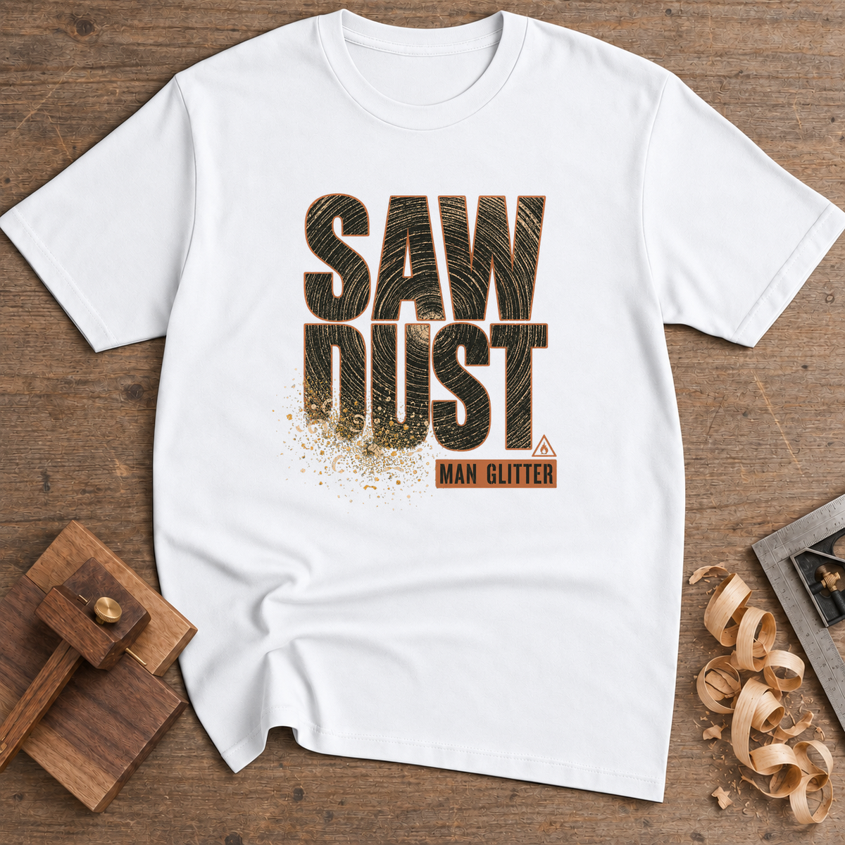 Sawdust Is Man Glitter T-Shirt — White