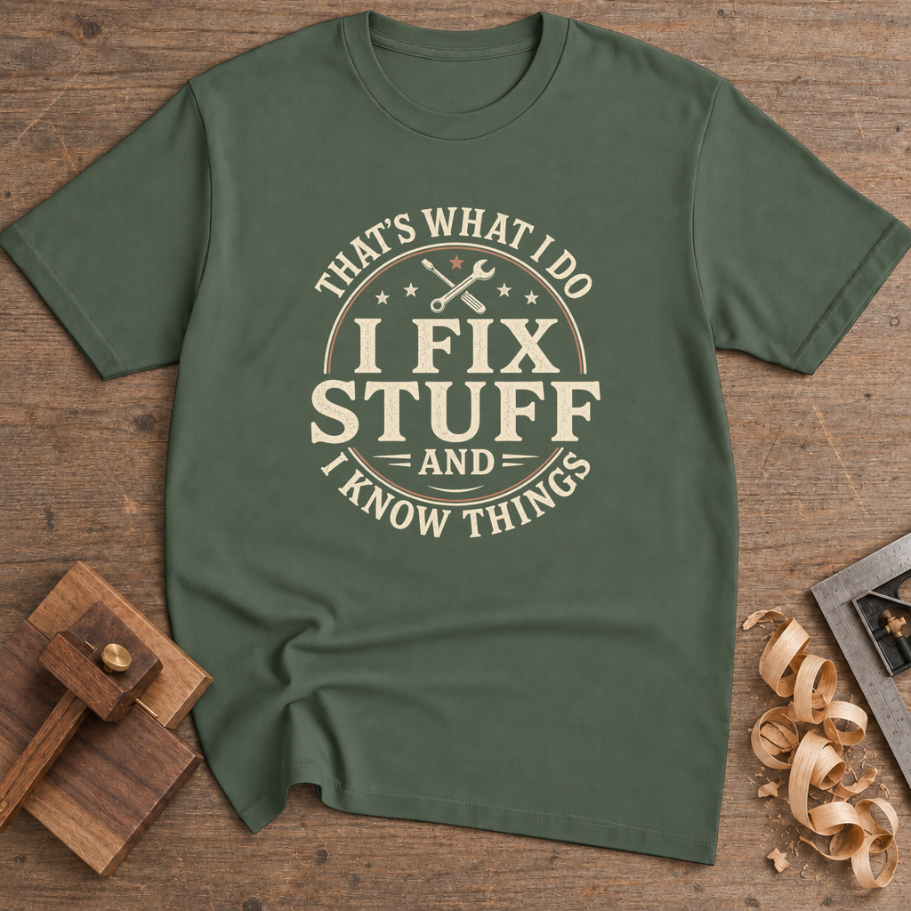 That's What I Do I Fix Stuff T-Shirt — Military Green