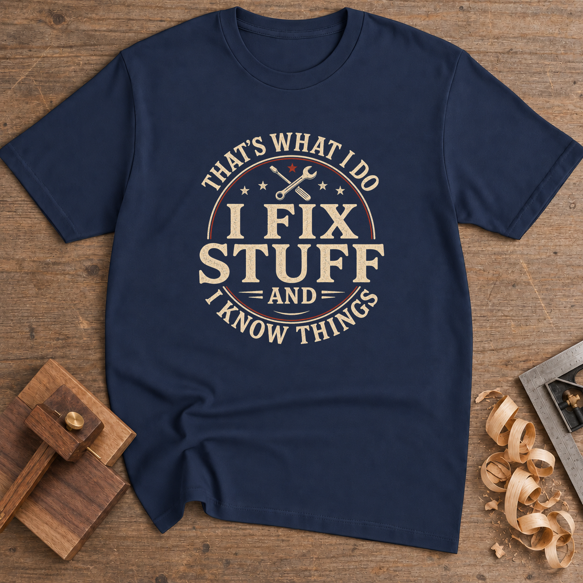 That's What I Do I Fix Stuff T-Shirt — Navy