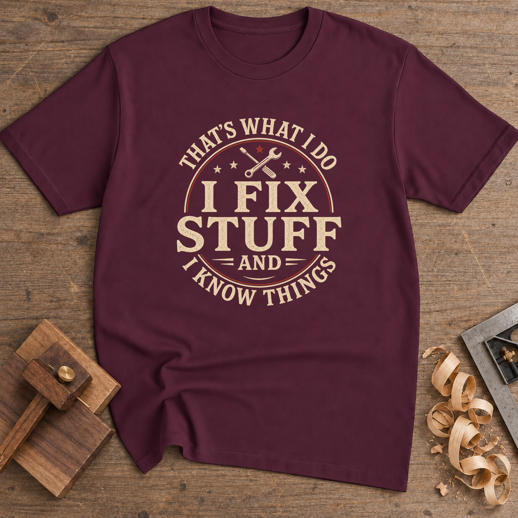 That's What I Do I Fix Stuff T-Shirt — Maroon