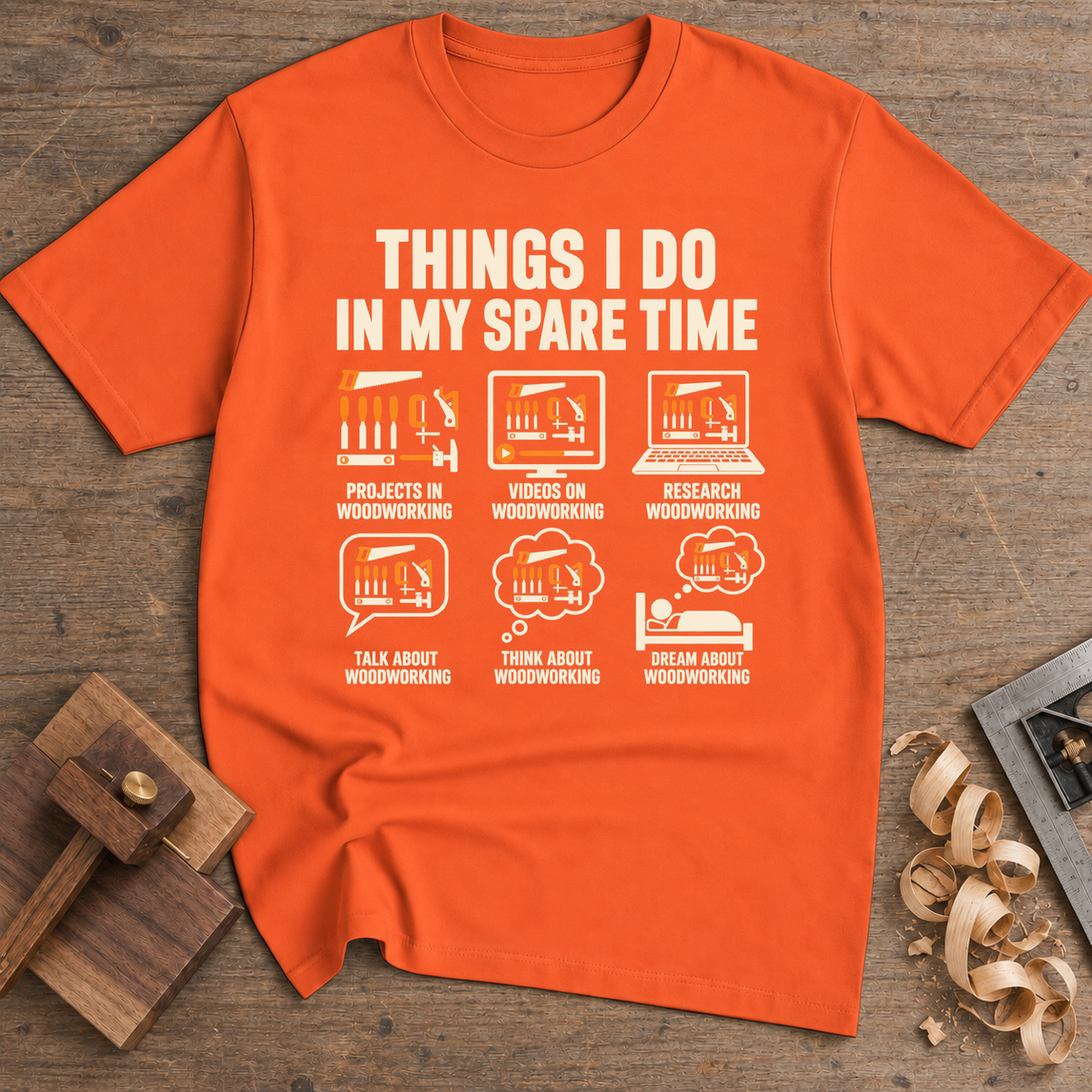 Things I Do in My Spare Time T-Shirt — Orange