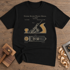 Vintage Bench Plane Patent T-Shirt — Black