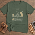 Vintage Bench Plane Patent T-Shirt — Military Green