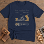 Vintage Bench Plane Patent T-Shirt — Navy
