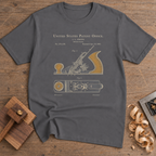 Vintage Bench Plane Patent T-Shirt — Charcoal