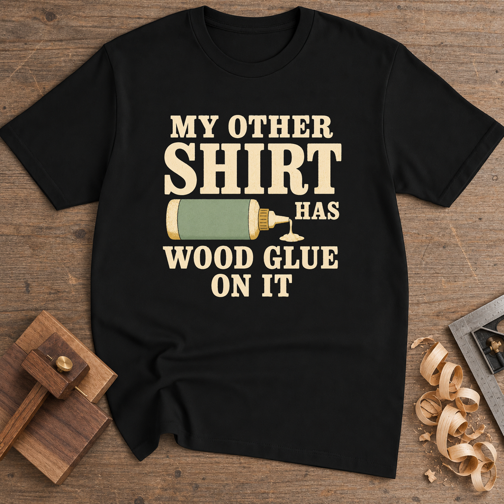 Wood Glue Shirt T-Shirt — Black