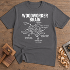 Woodworker Brain T-Shirt — Charcoal