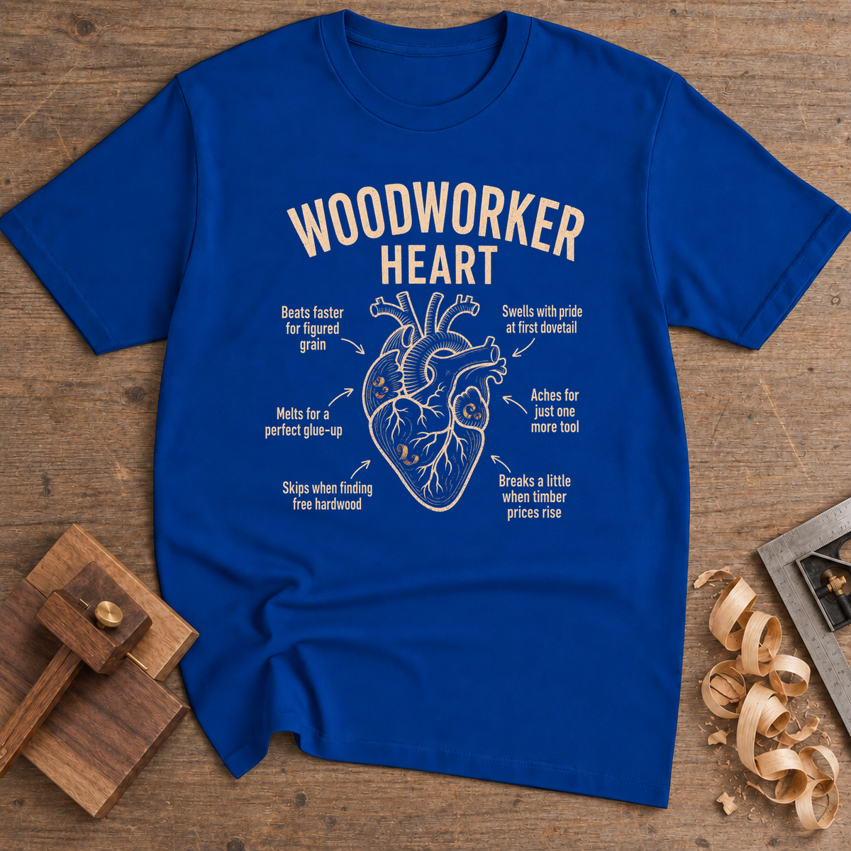 Woodworker Heart T-Shirt — Royal