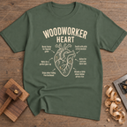 Woodworker Heart T-Shirt — Military Green