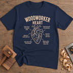Woodworker Heart T-Shirt — Navy